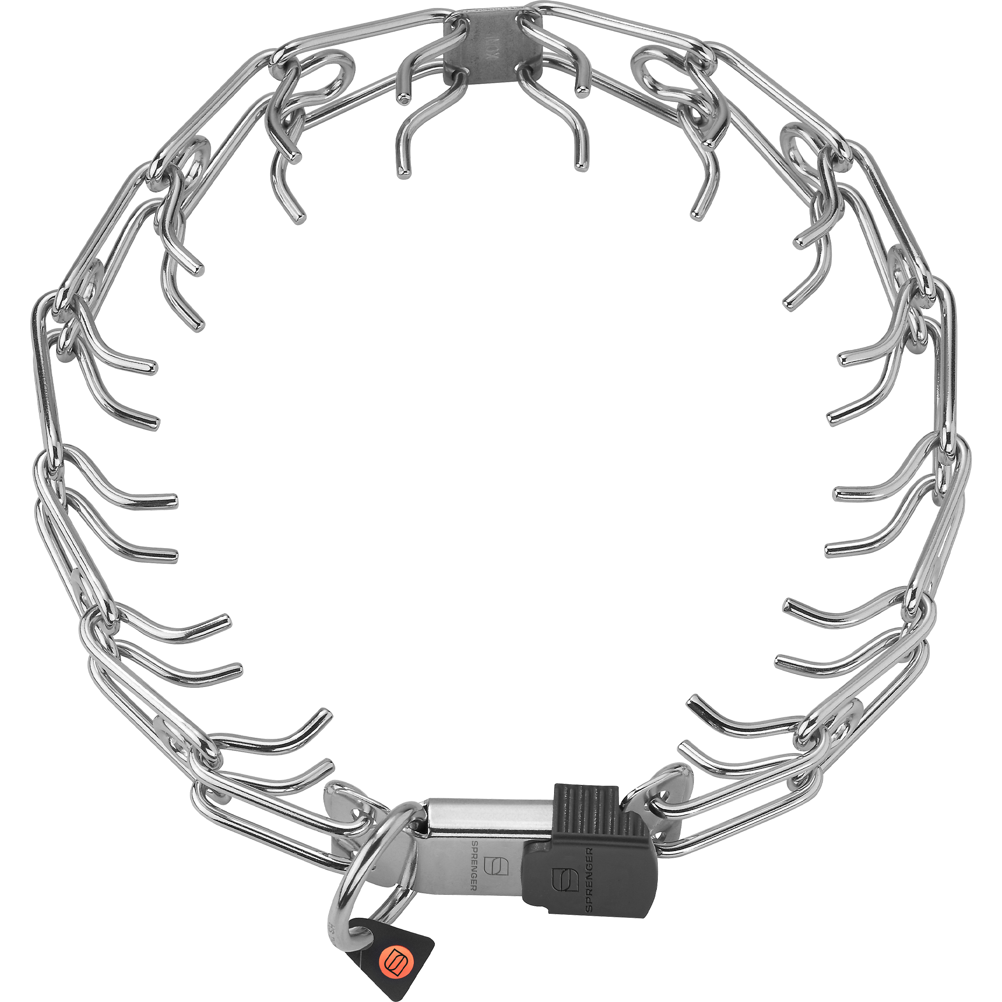 ULTRA-PLUS Dressurhalskette mit Centerplatte und ClicLock - Edelstahl Rostfrei