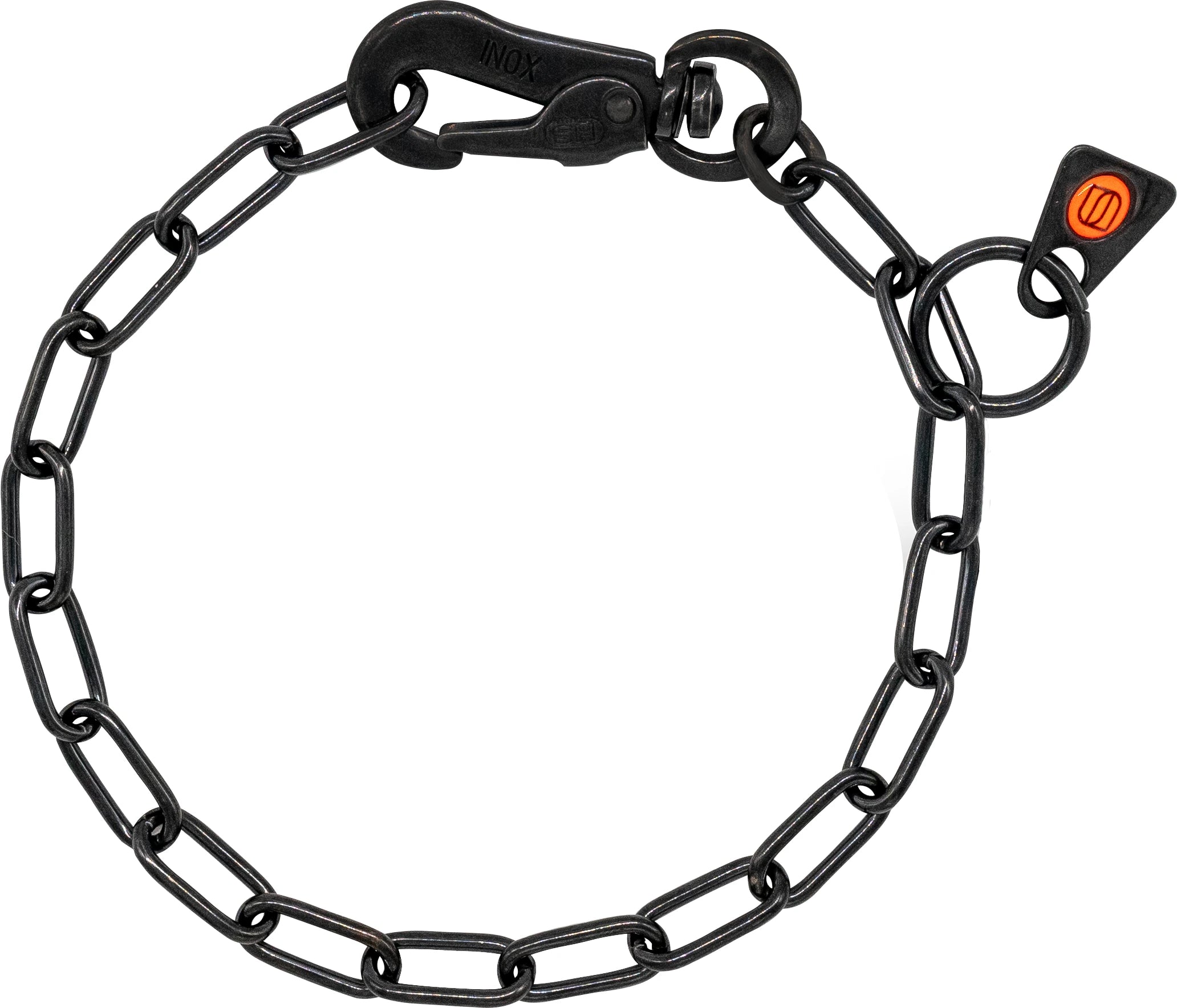 verstellbares Kettenhalsband Edelstahl schwarz
