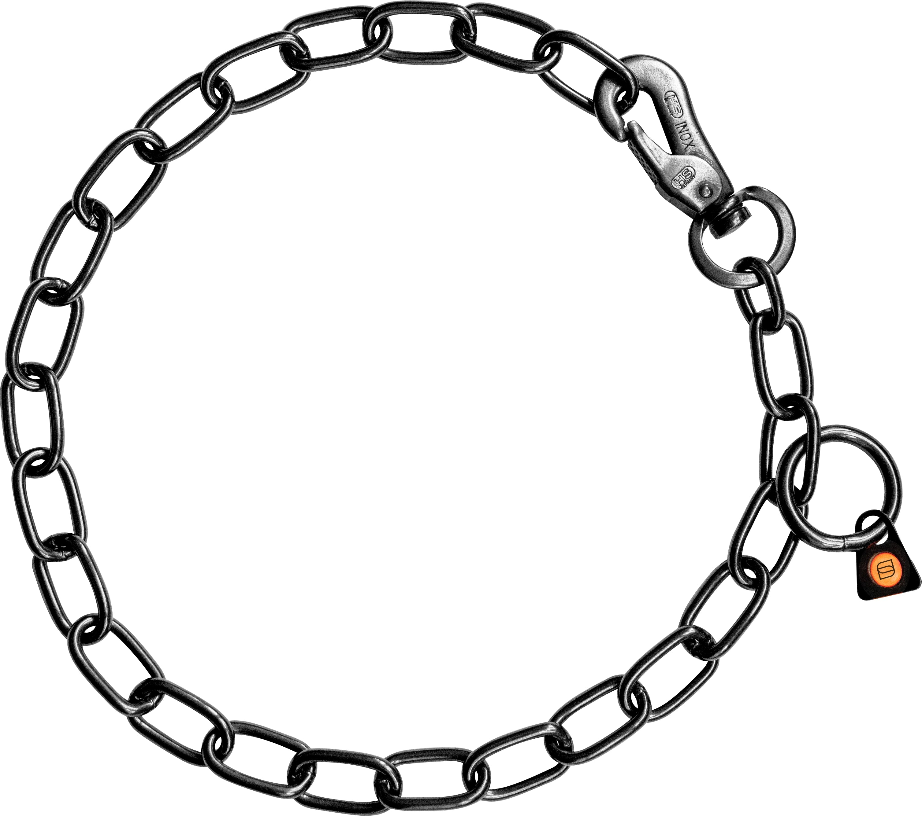 verstellbares Kettenhalsband Edelstahl schwarz