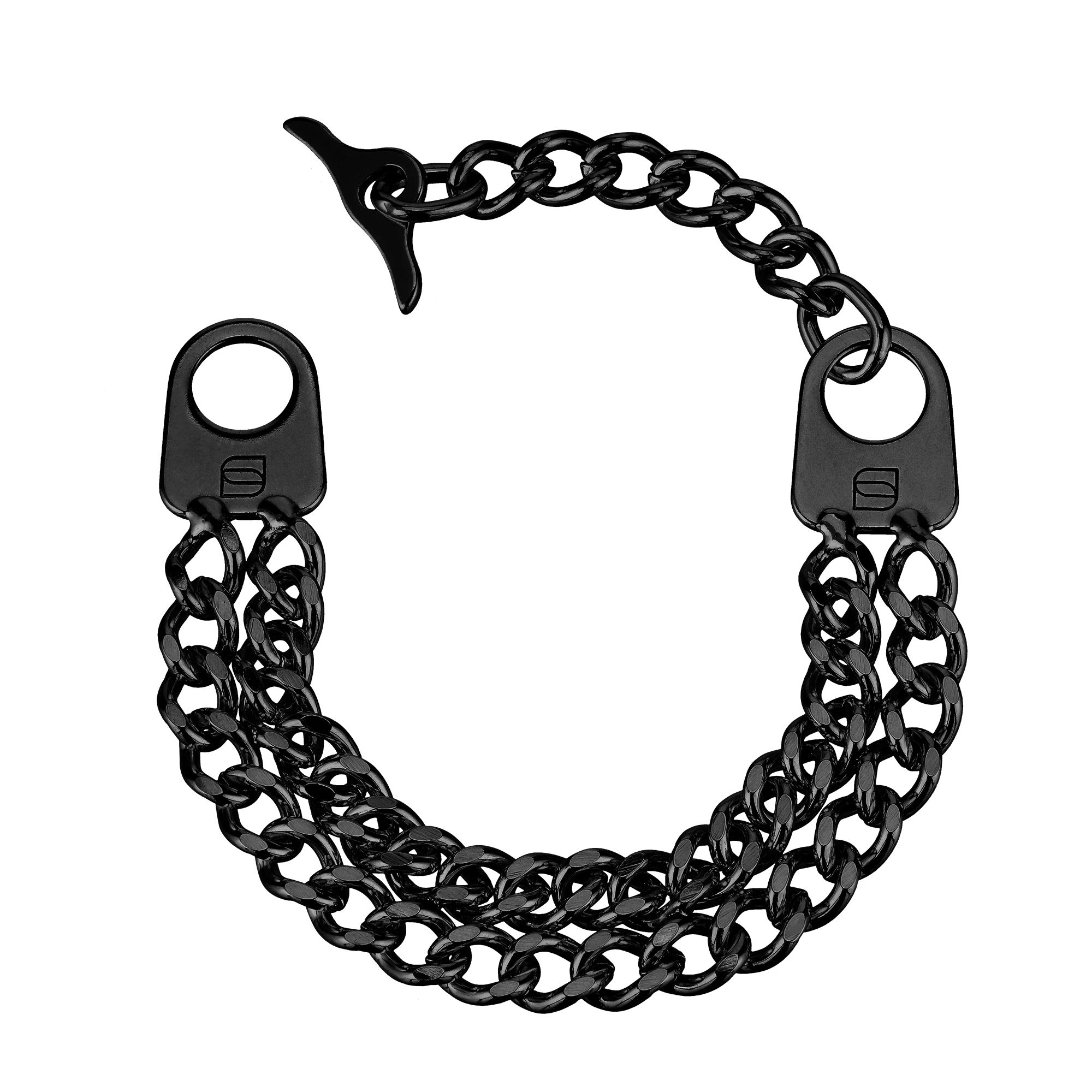 Armband 2-reihig Edelstahl schwarz mit Diamond Like Carbon Oberfläche