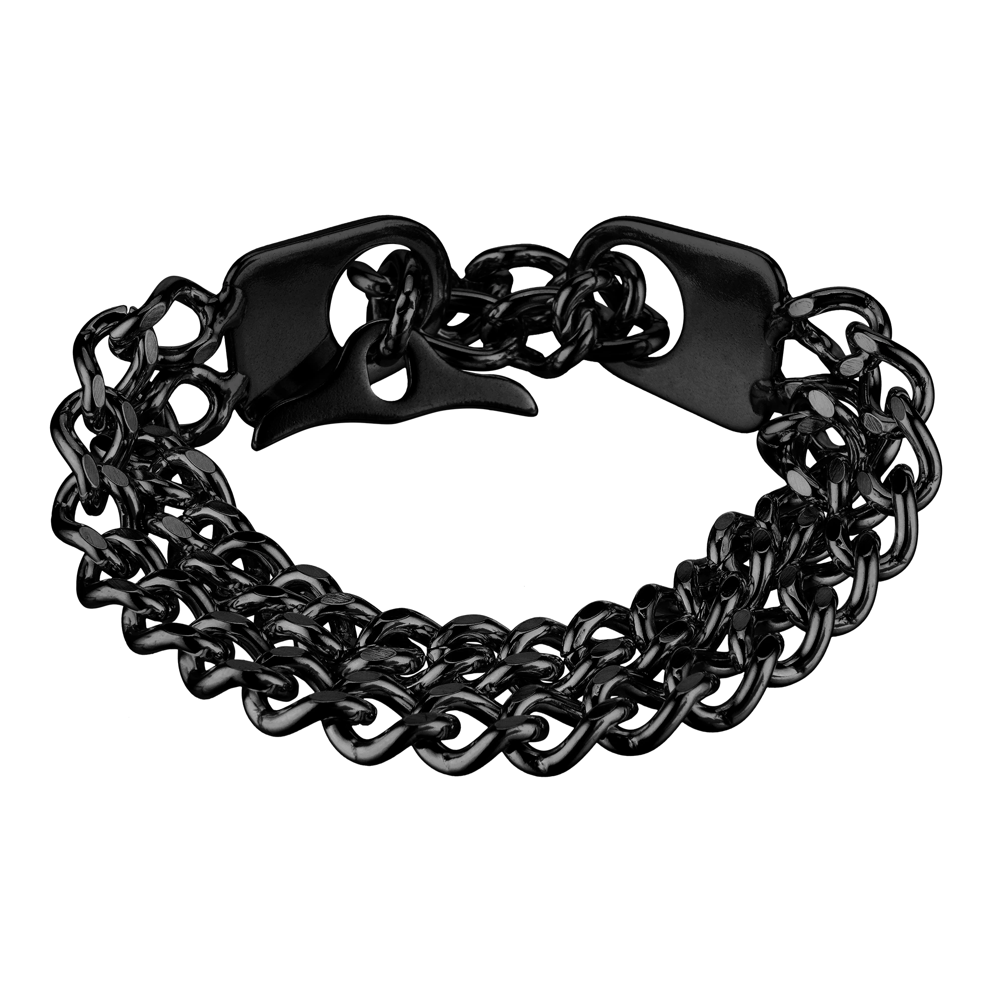 Innenansicht Armband 2-reihig Edelstahl schwarz mit Diamond Like Carbon Oberfläche