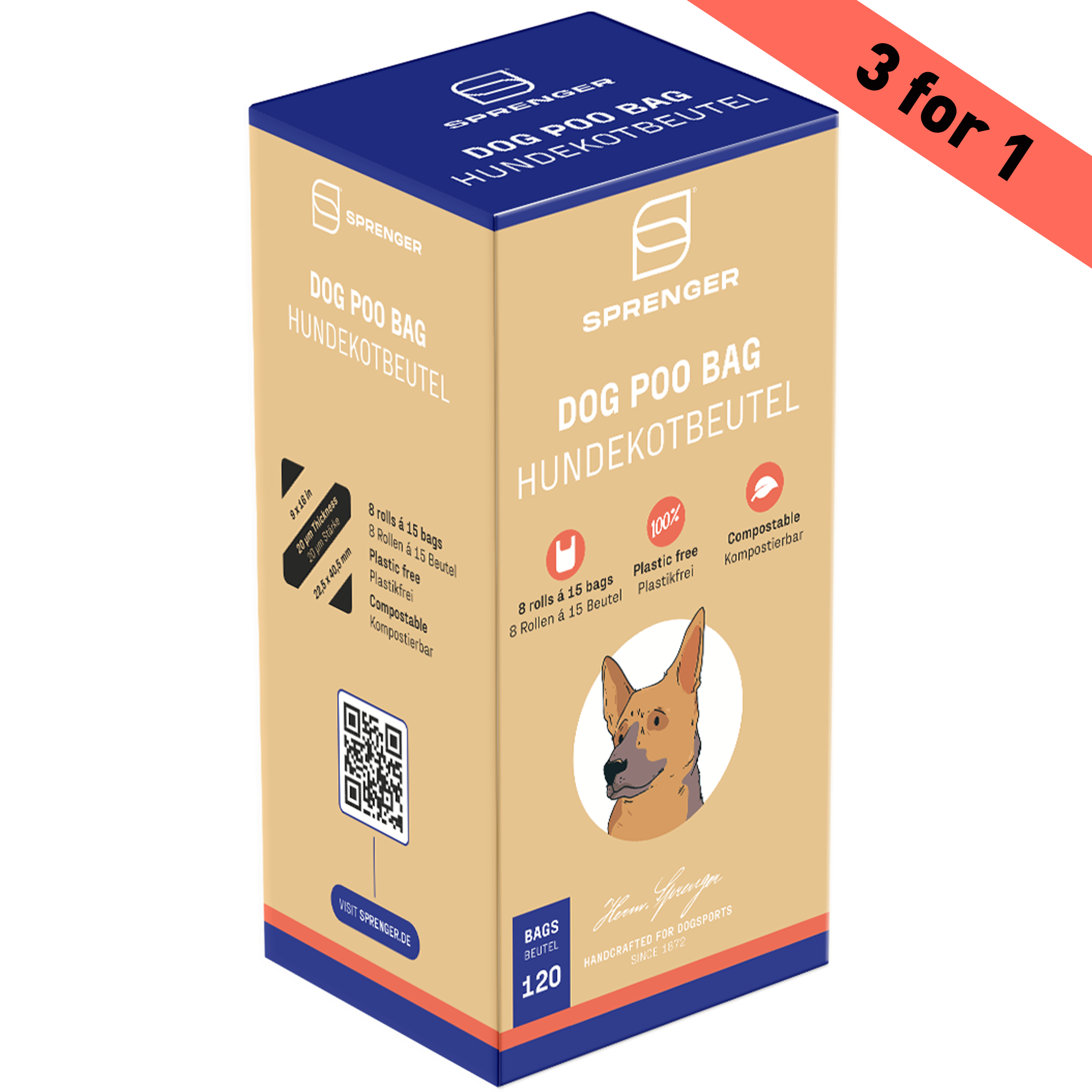 Hundekotbeutel 3 für 1