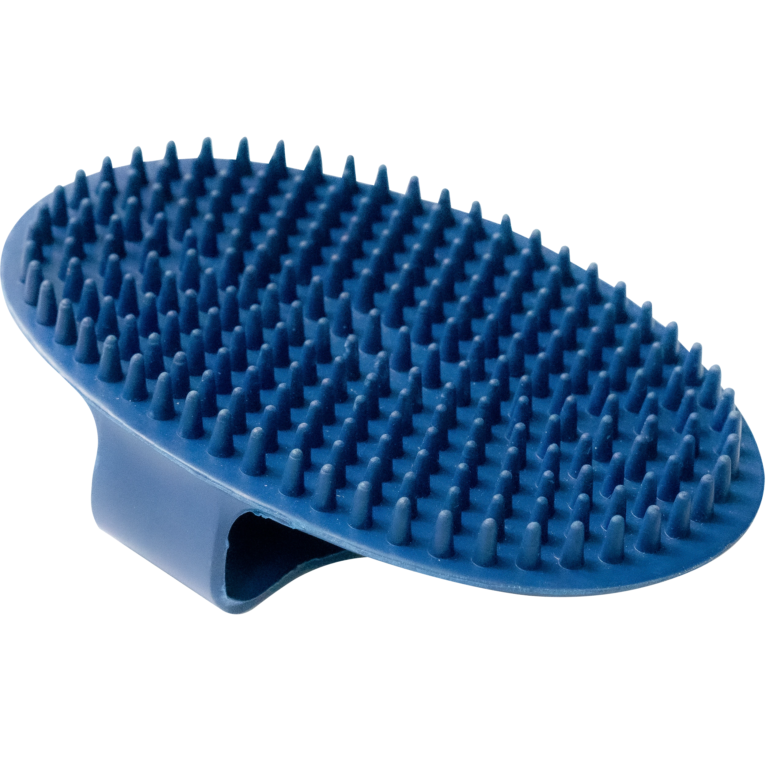 Striegel, oval aus Gummi, blau