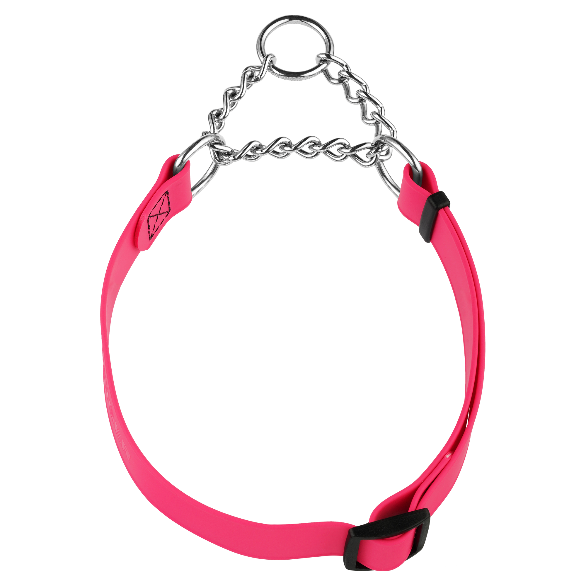 Biothane Adjustable Halsband mit Durchzugskette pink