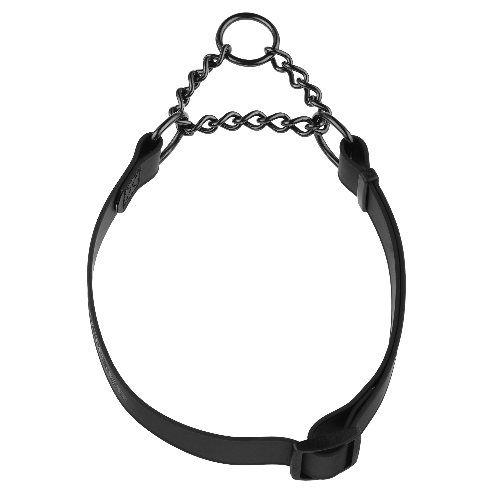Biothane Adjustable Halsband mit Durchzugskette schwarz