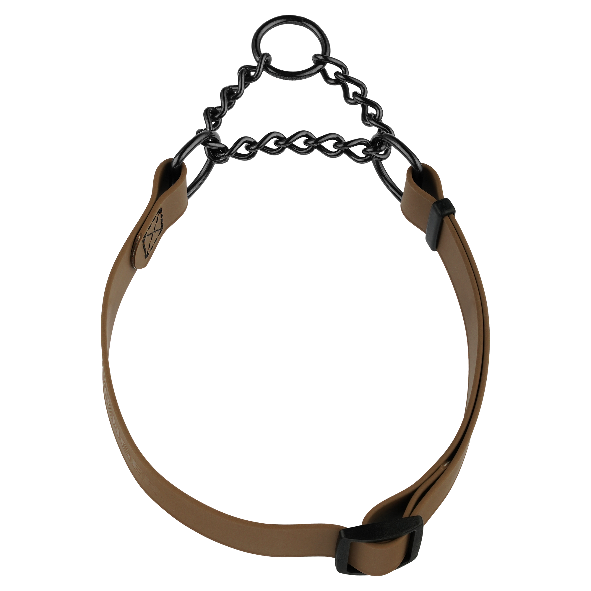 Biothane Adjustable Halsband mit Durchzugskette braun