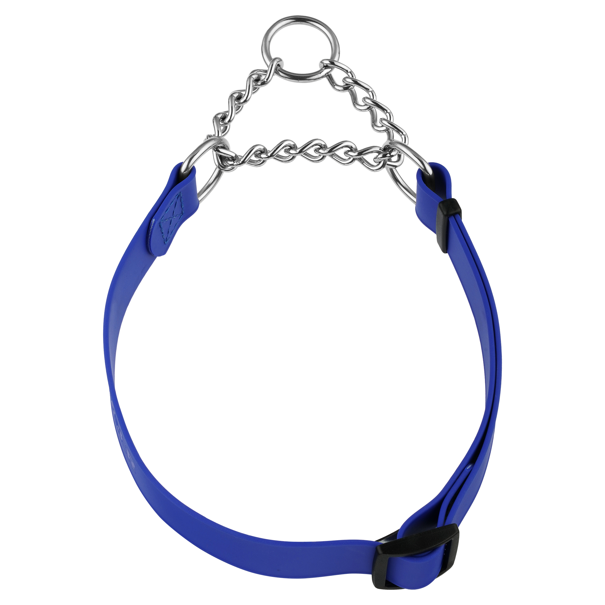 Biothane Adjustable Halsband mit Durchzugskette blau
