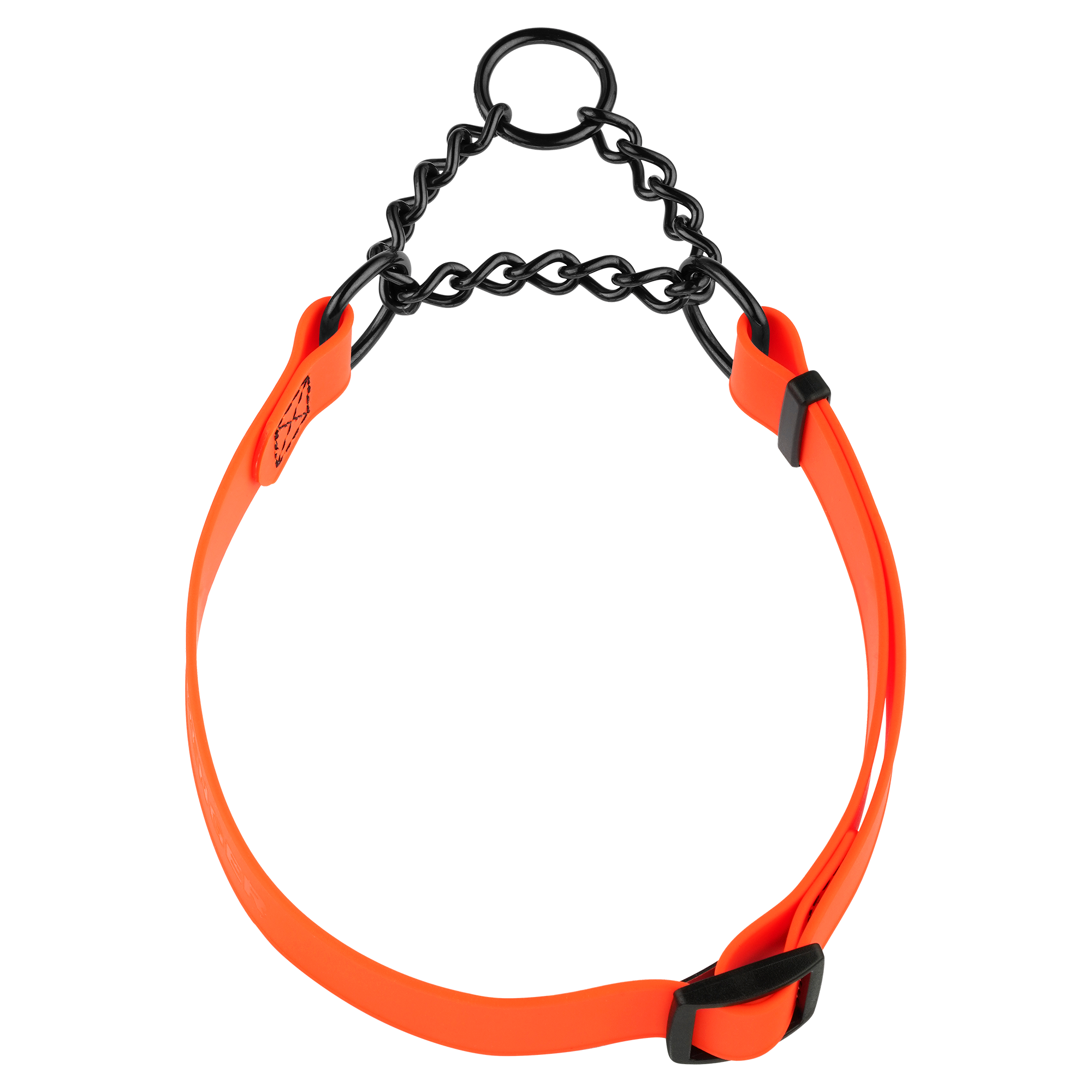 Biothane Adjustable Halsband mit Durchzugskette orange