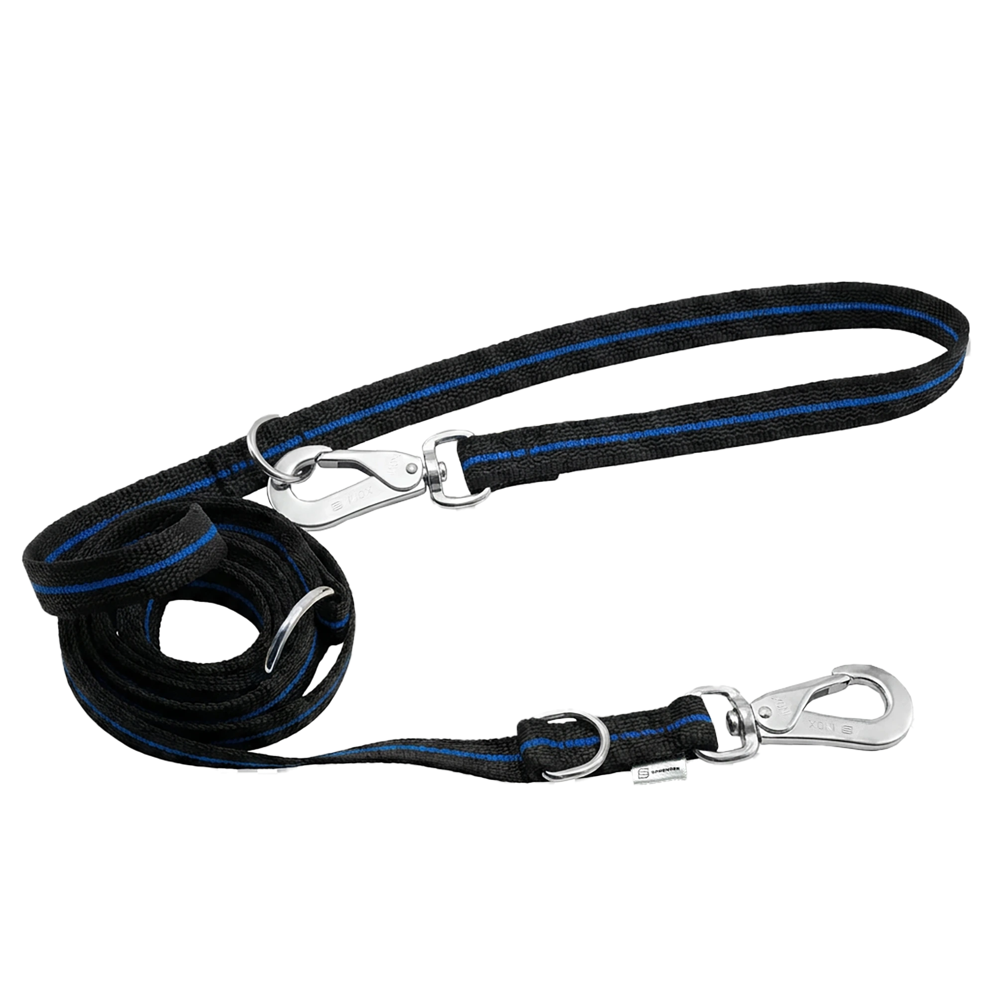 Special Edition BLUE LINE rubberized leash, 3-times adjustable