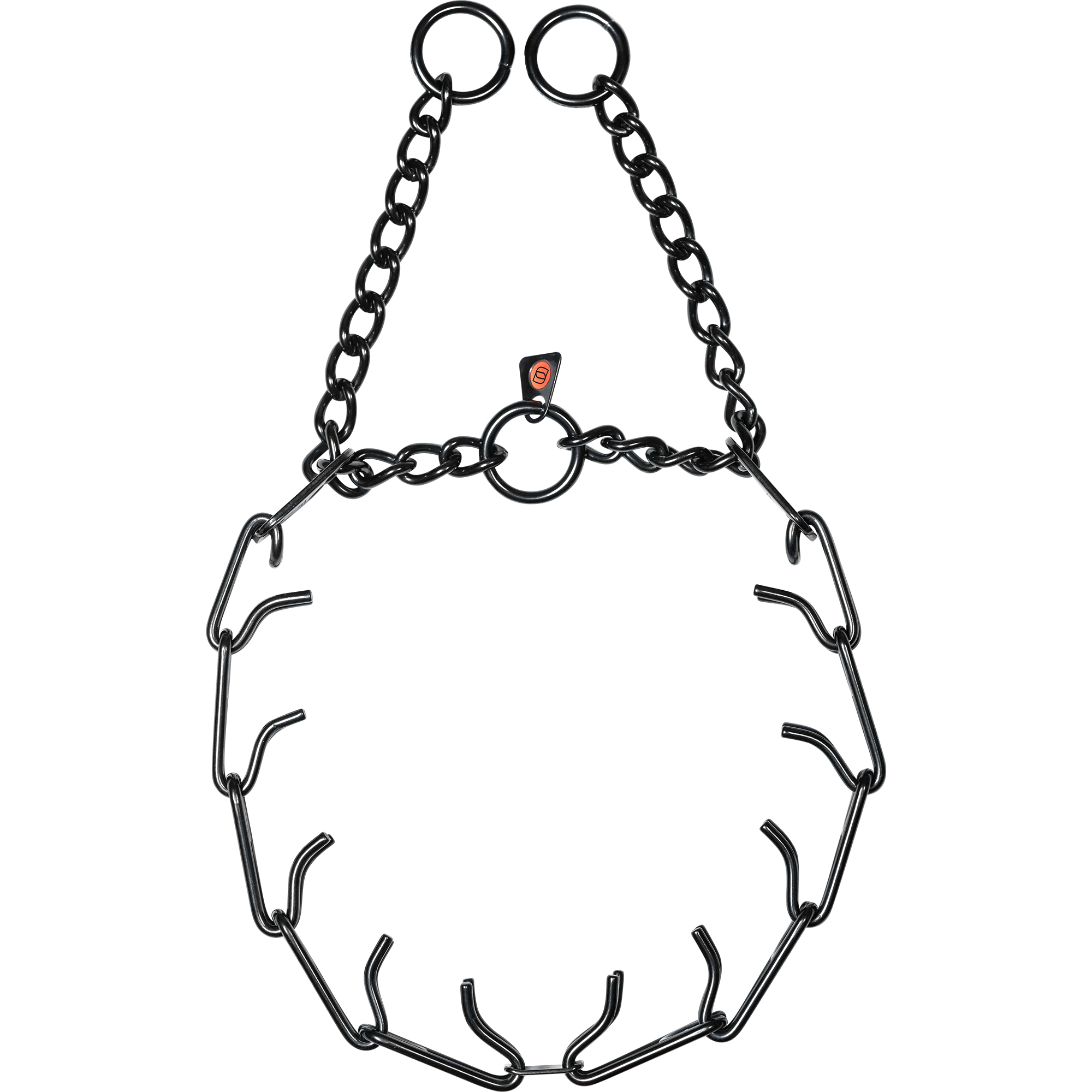 ULTRA-PLUS Easy On Training Collar with Center-Plate and Assembly Chain - Stainless steel black