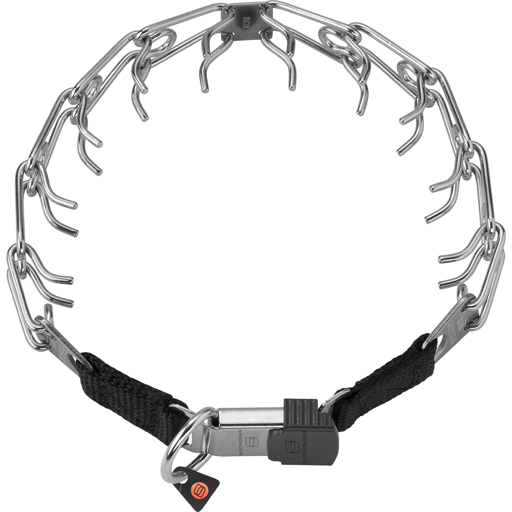 ULTRA-PLUS Dressurhalskette mit Centerplatte und ClicLock - Edelstahl Rostfrei