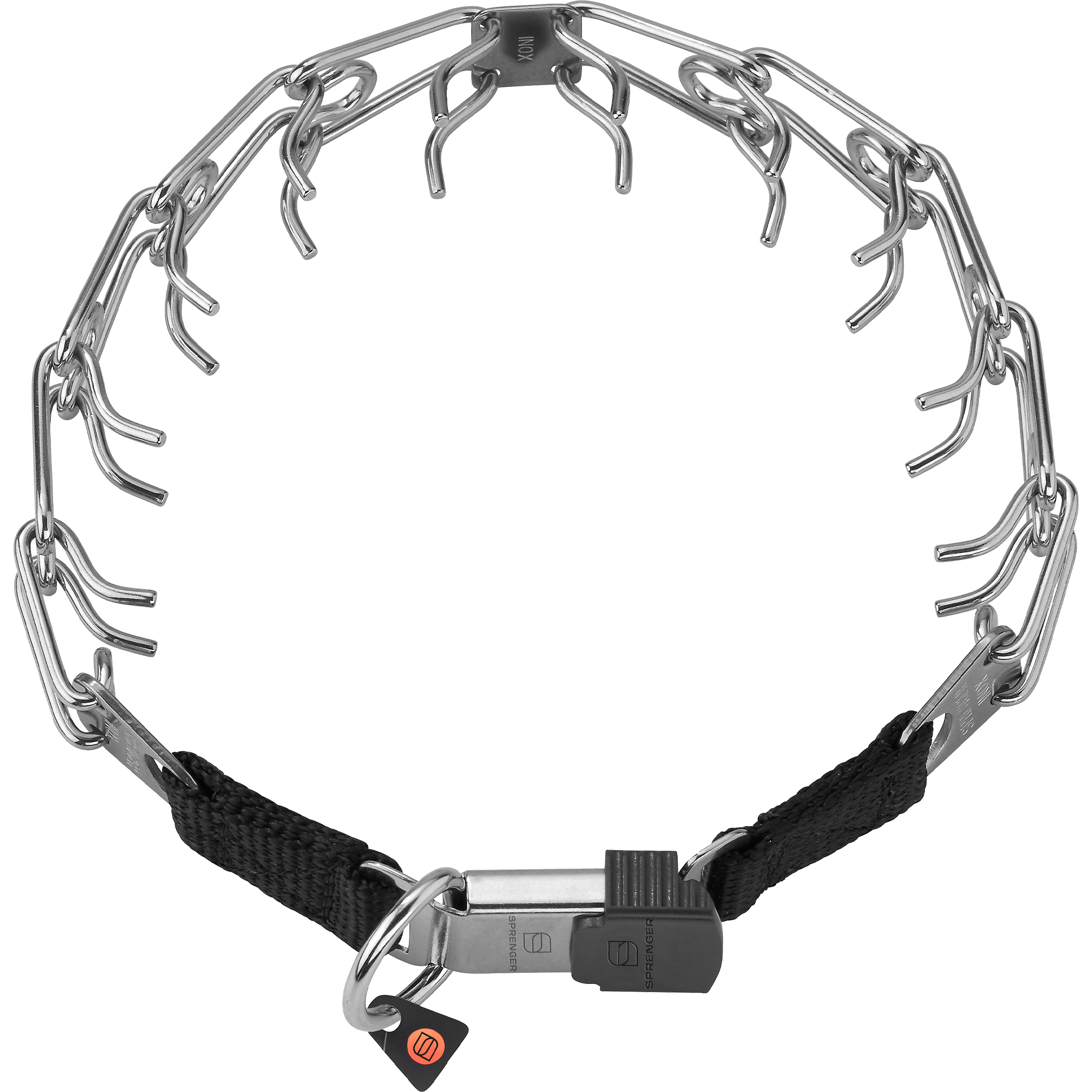 ULTRA-PLUS Dressurhalskette mit Centerplatte und ClicLock - Edelstahl rostfrei