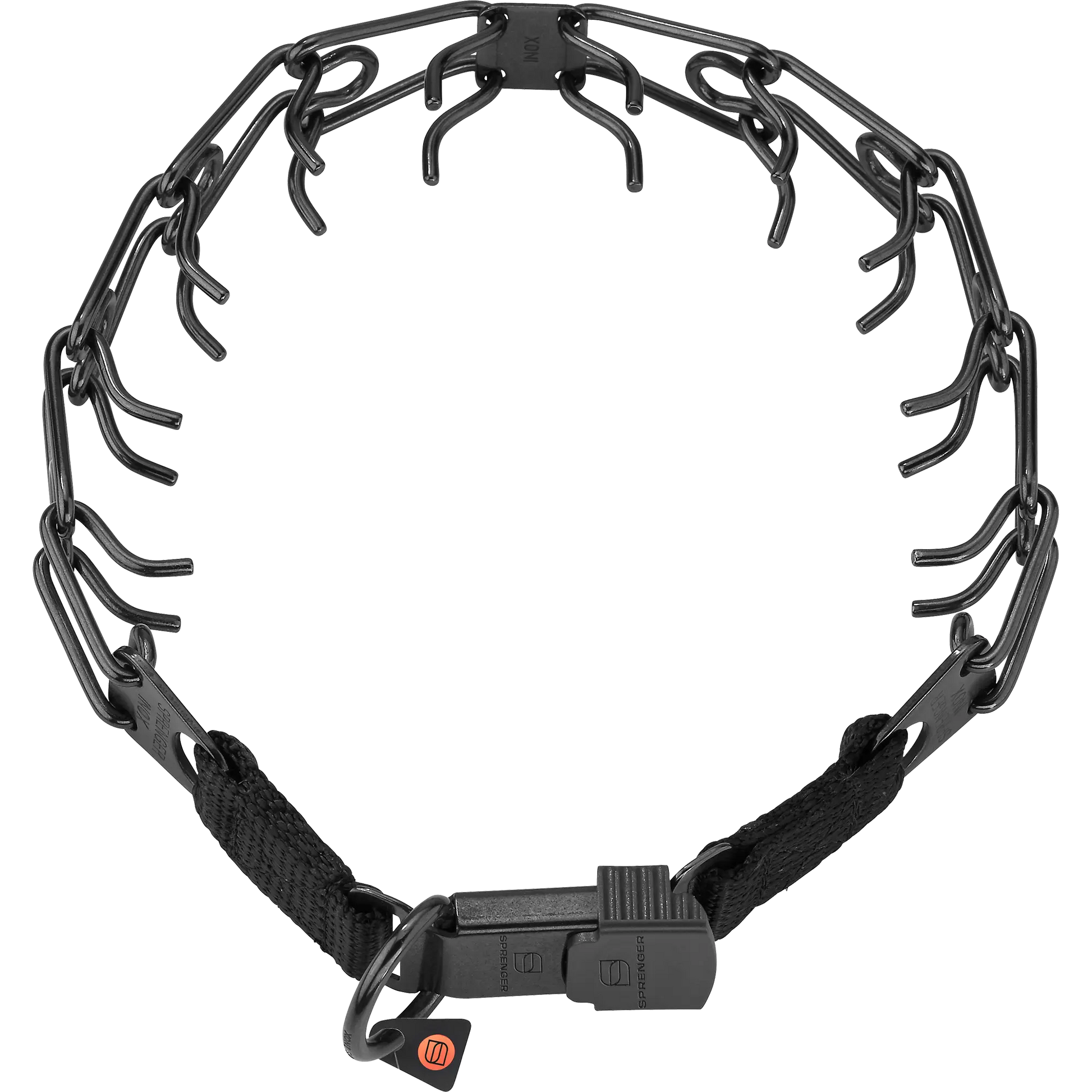ULTRA-PLUS Dressurhalskette mit  ClicLock - Edelstahl Rostfrei schwarz