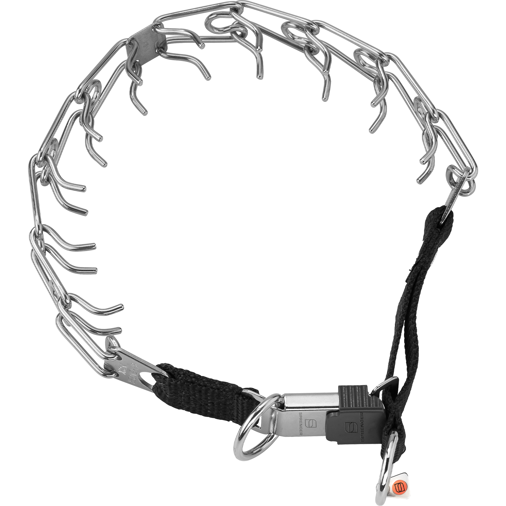 ULTRA-PLUS Dressurhalskette mit Centerplatte und ClicLock - Edelstahl Rostfrei