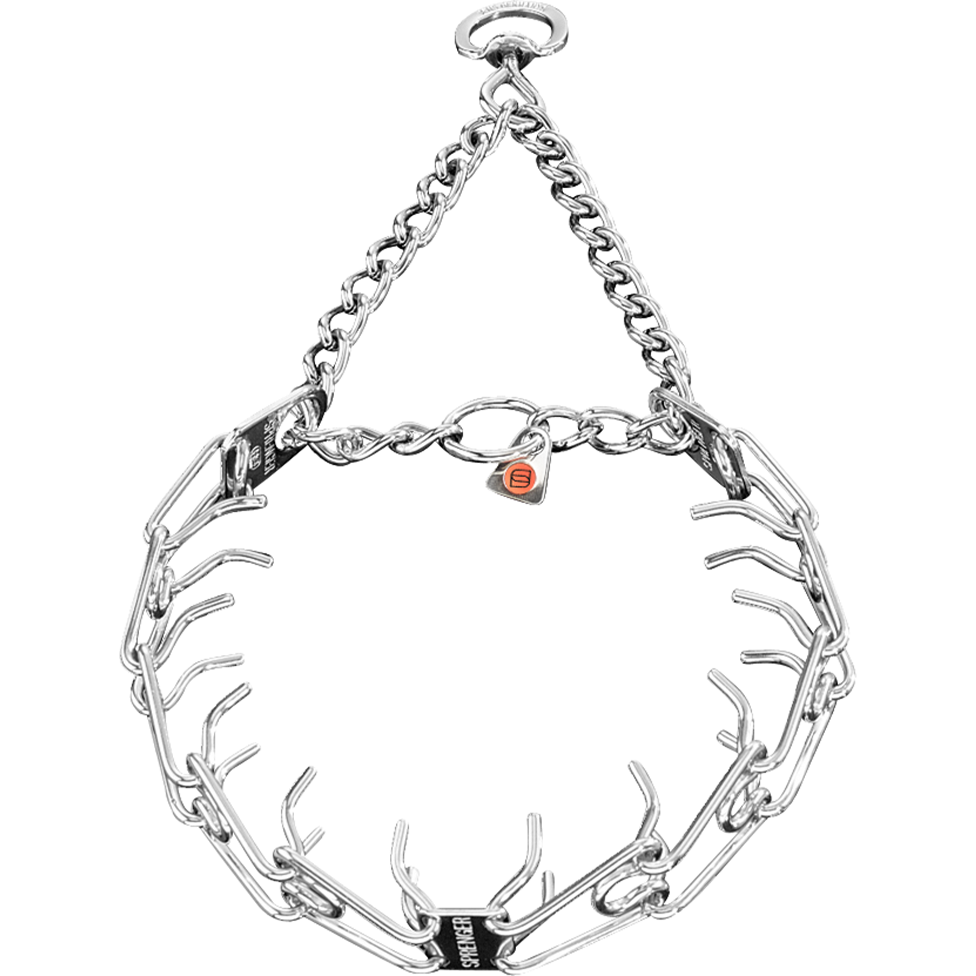 ULTRA-PLUS Training Collar with Center Plate and Assembly Chain - Stainless steel