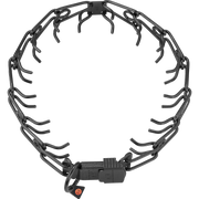ULTRA-PLUS Dressurhalskette mit Centerplatte und ClicLock - Edelstahl Rostfrei schwarz