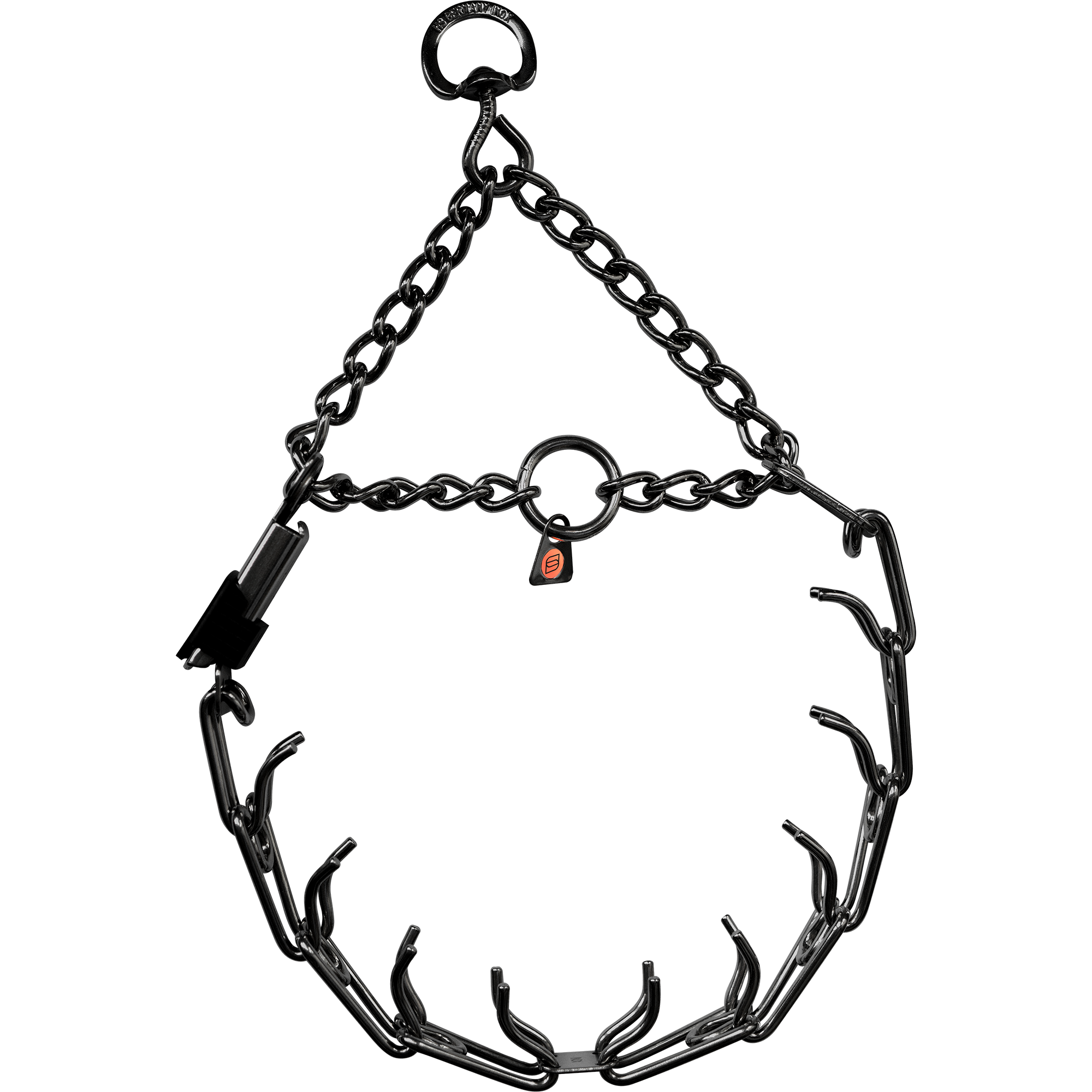 ULTRA-PLUS Training Collar with Center Plate, Assembly Chain and ClicLock - Stainless steel black