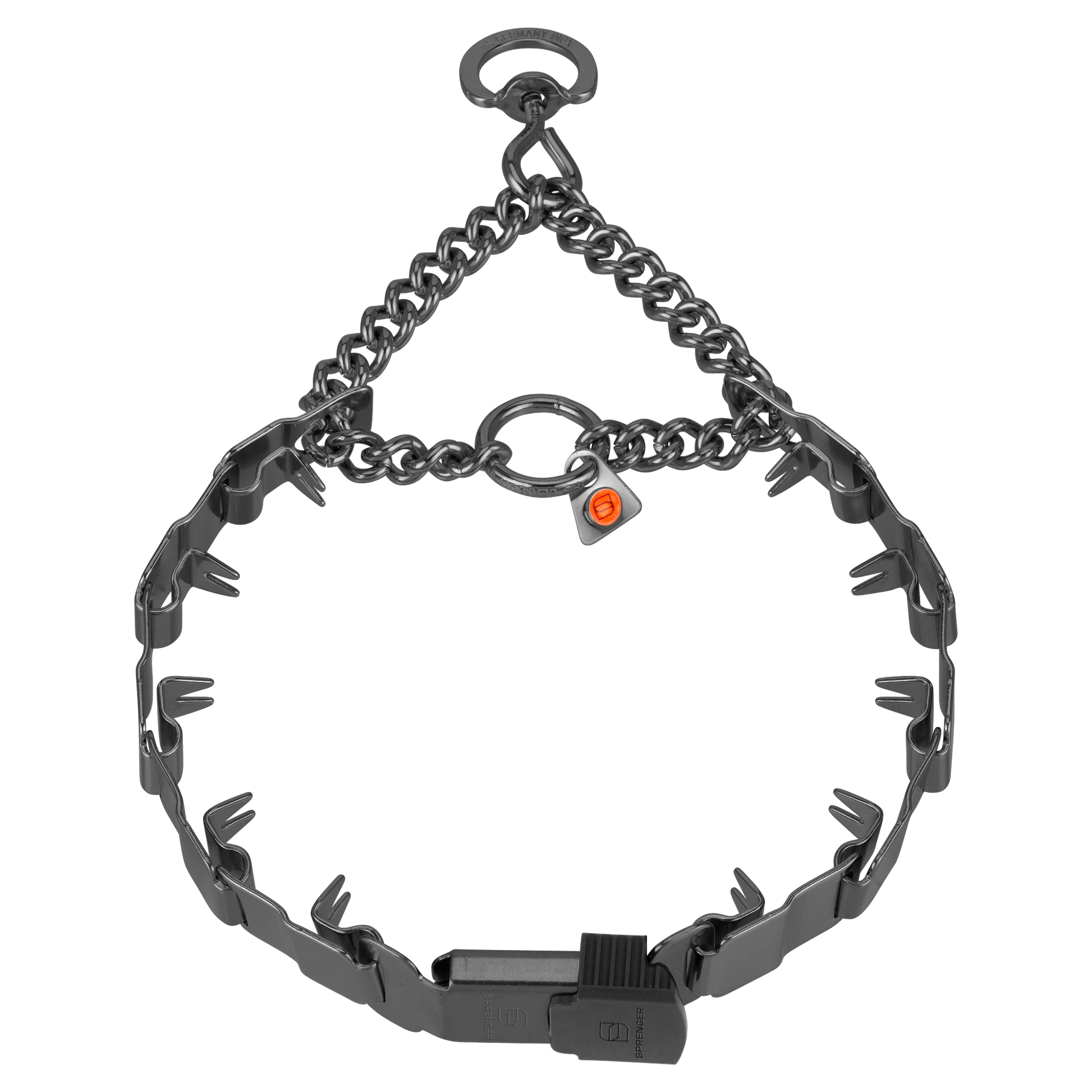 NeckTech Fun mit Durchzugskette und ClicLock - Edelstahl Rostfrei schwarz matt