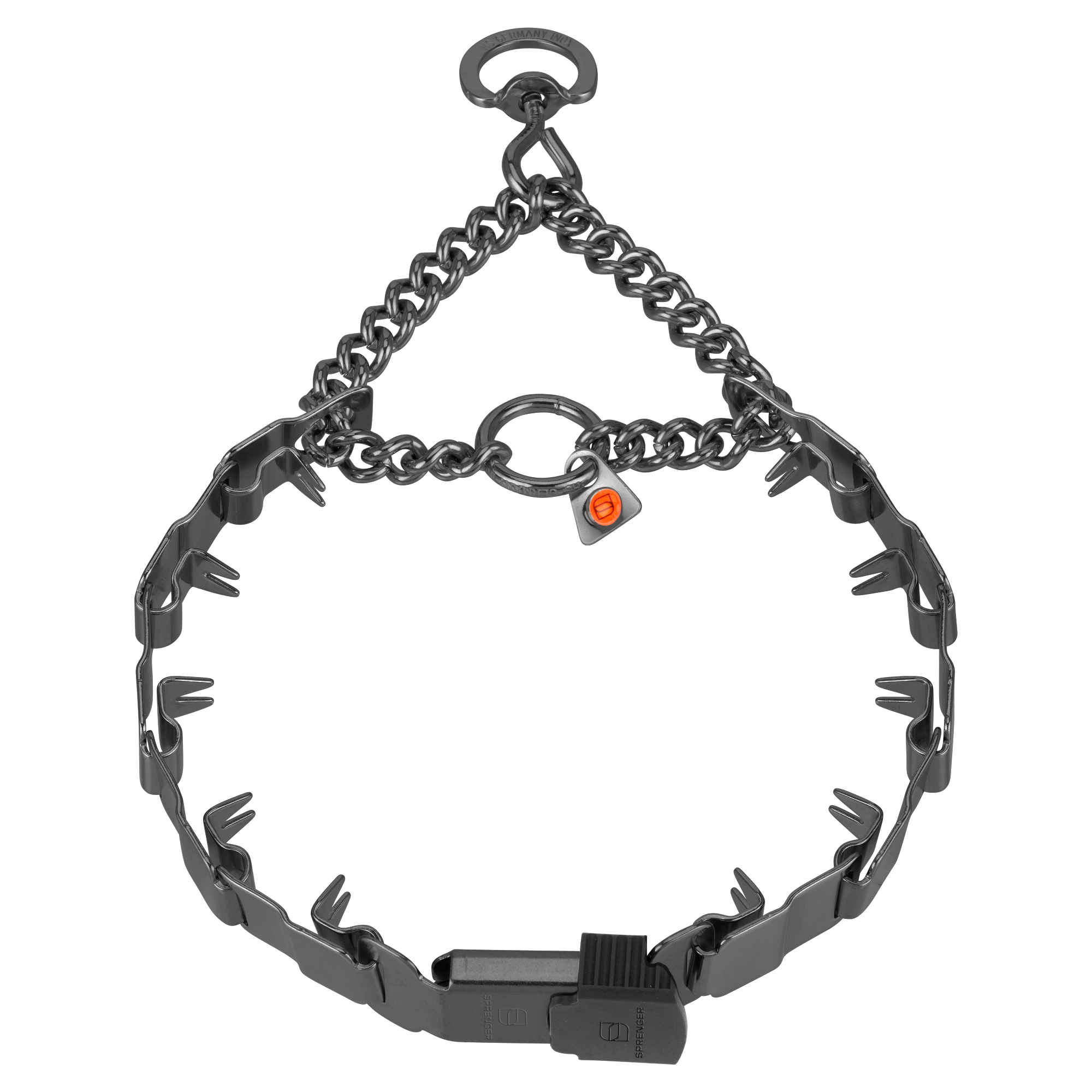 NeckTech Sport avec chaîne de traction et ClicLock - Acier inoxydable noir mat