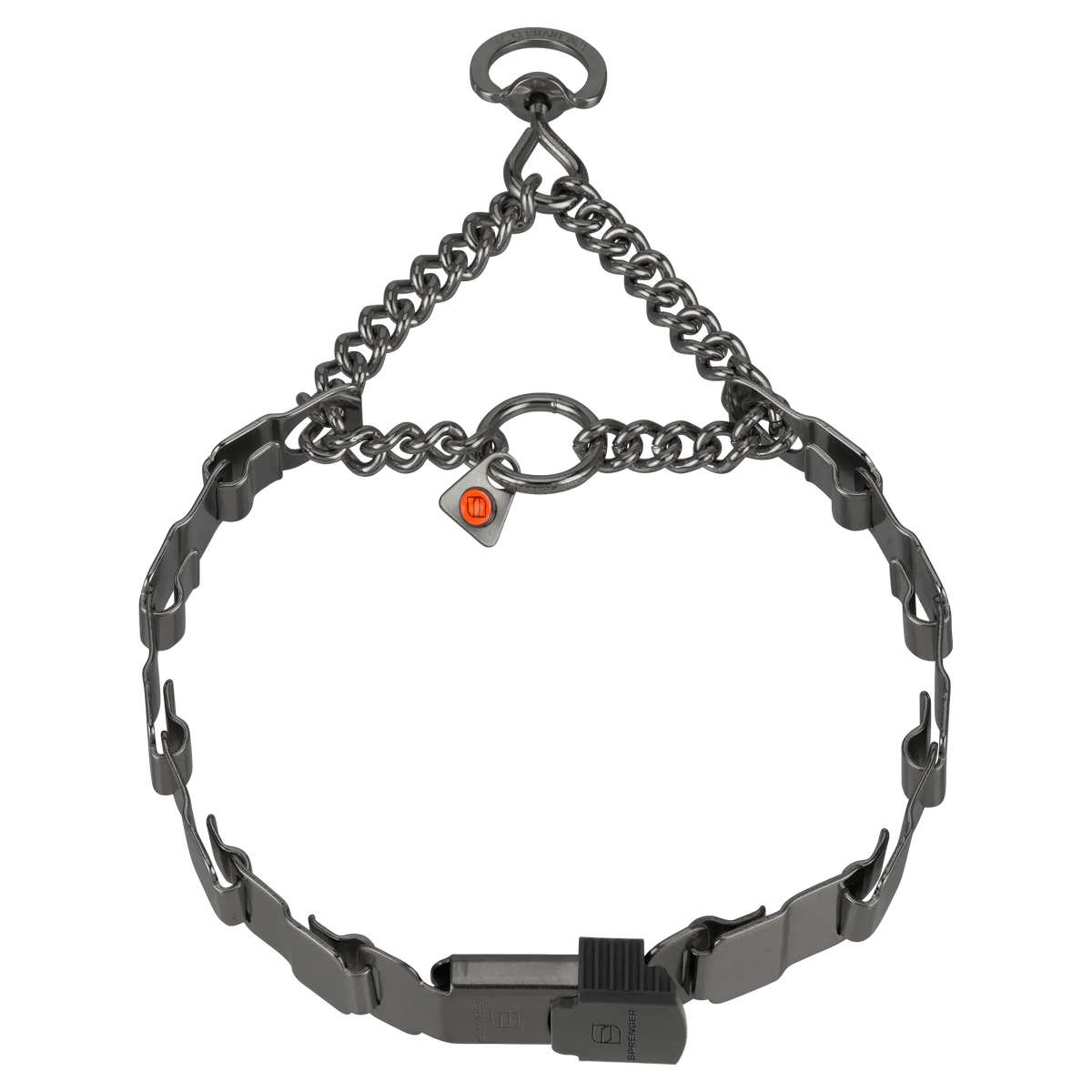 NeckTech Fun mit Durchzugskette und ClicLock - Edelstahl Rostfrei schwarz matt