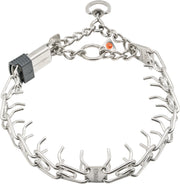 Edelstahl Dressurhalskette mit Zugbegrenzung und ClicLock