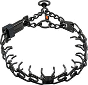 Dressurhalskette mit Zugbegrenzung und ClicLock Edelstahl schwarz