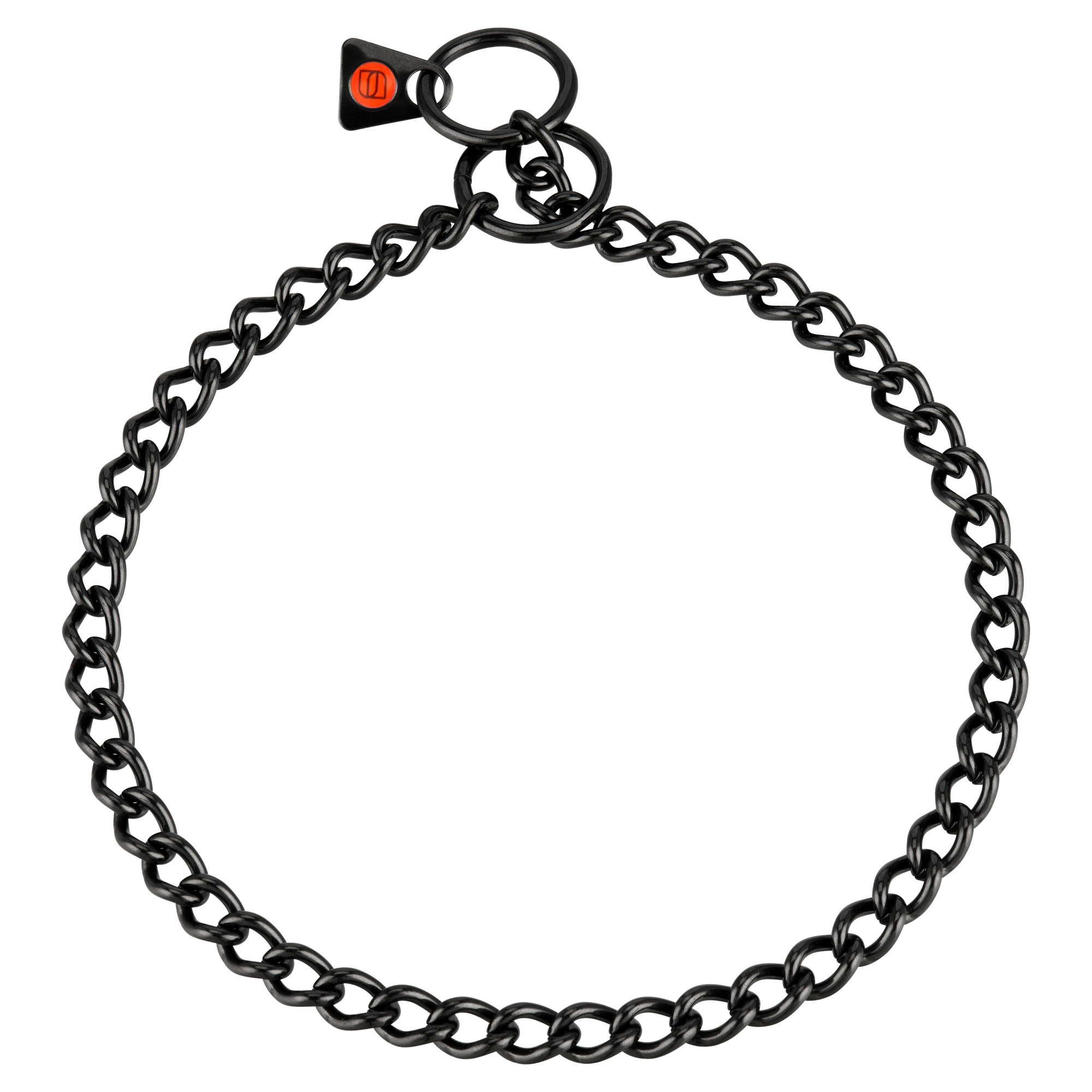 Collana, maglie corte - Acciaio inox nero, 2,5 mm