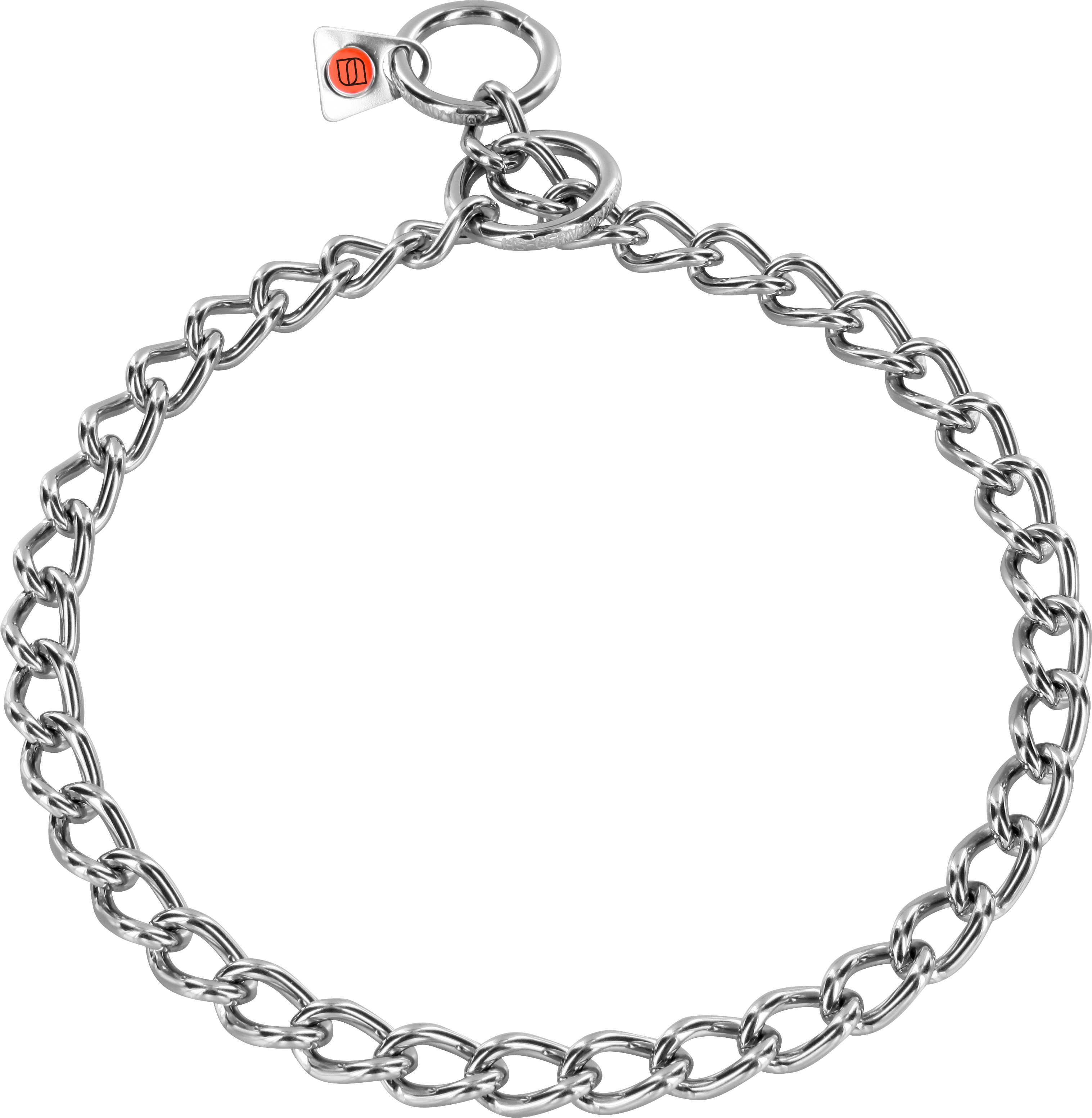 Collar, round links - Stainless steel, 3 mm