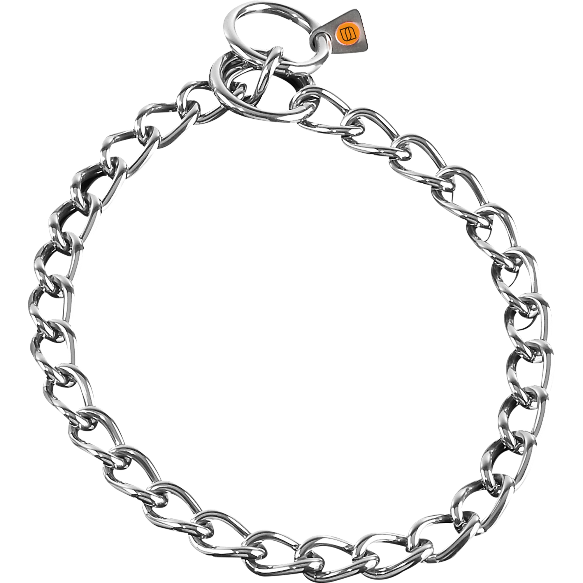 Collar, round links - Stainless steel, 4 mm