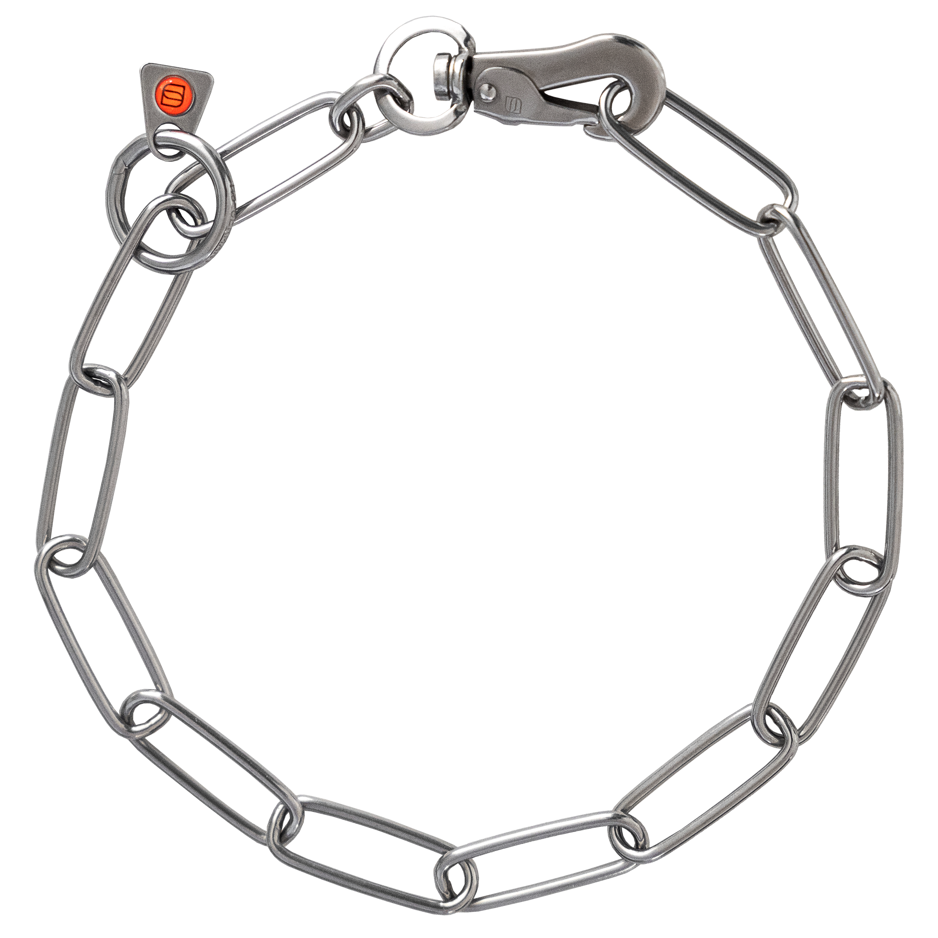 Halskette, langgliedrig, verstellbar - mit SPRENGER-Haken - Edelstahl rostfrei, 3 mm