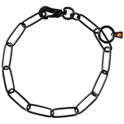 Kettenhalsband langgliedrig mit Haken Edelstahl schwarz
