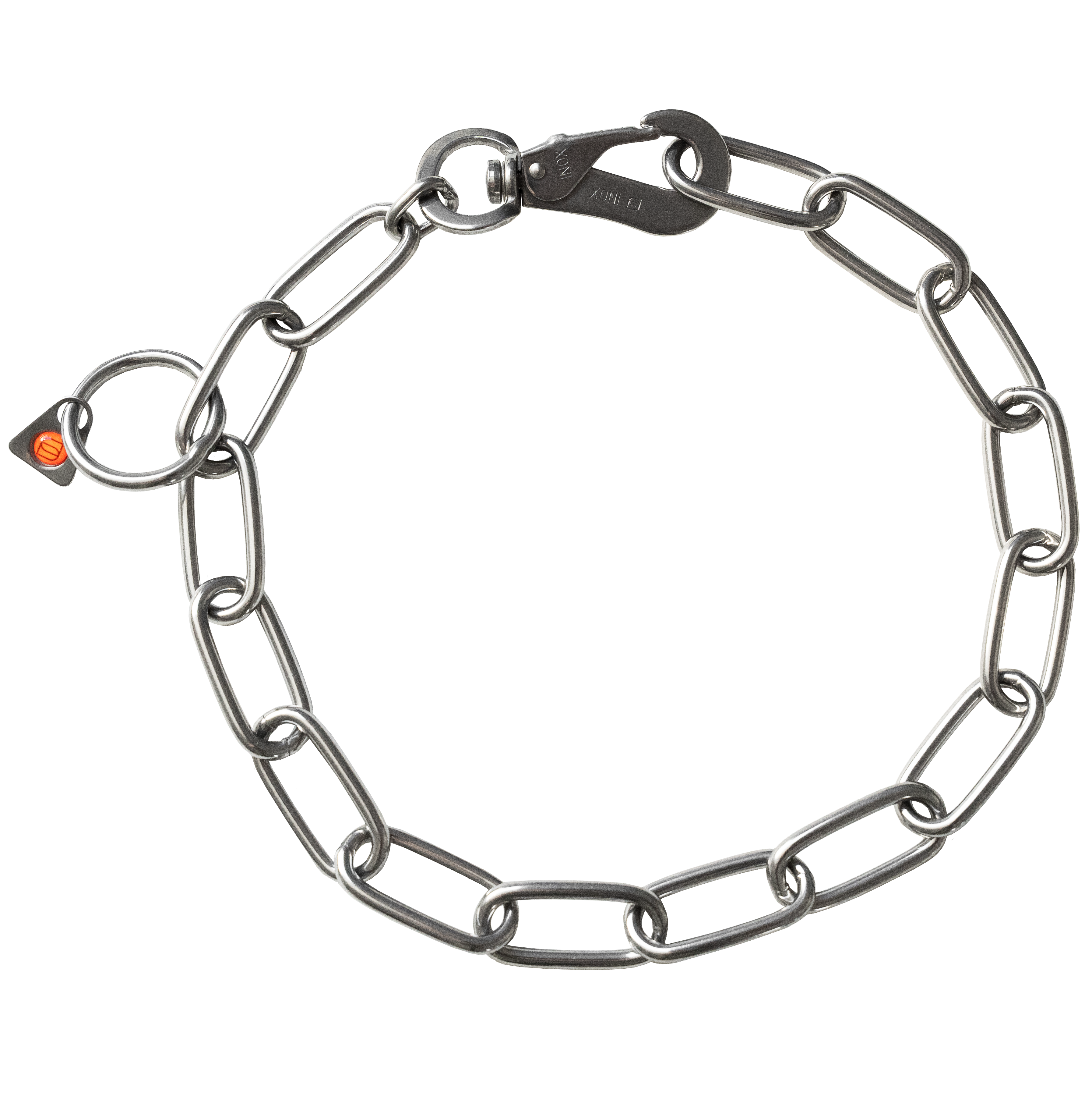 Halskette, langgliedrig, verstellbar - mit SPRENGER-Haken - Edelstahl rostfrei, 4 mm