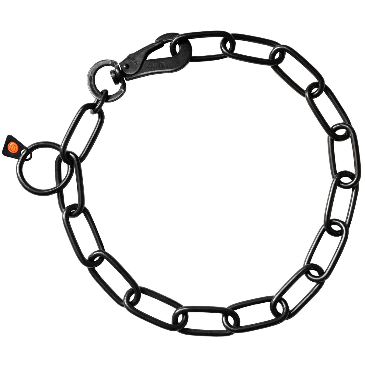 Kettenhalsband mit Haken Edelstahl schwarz