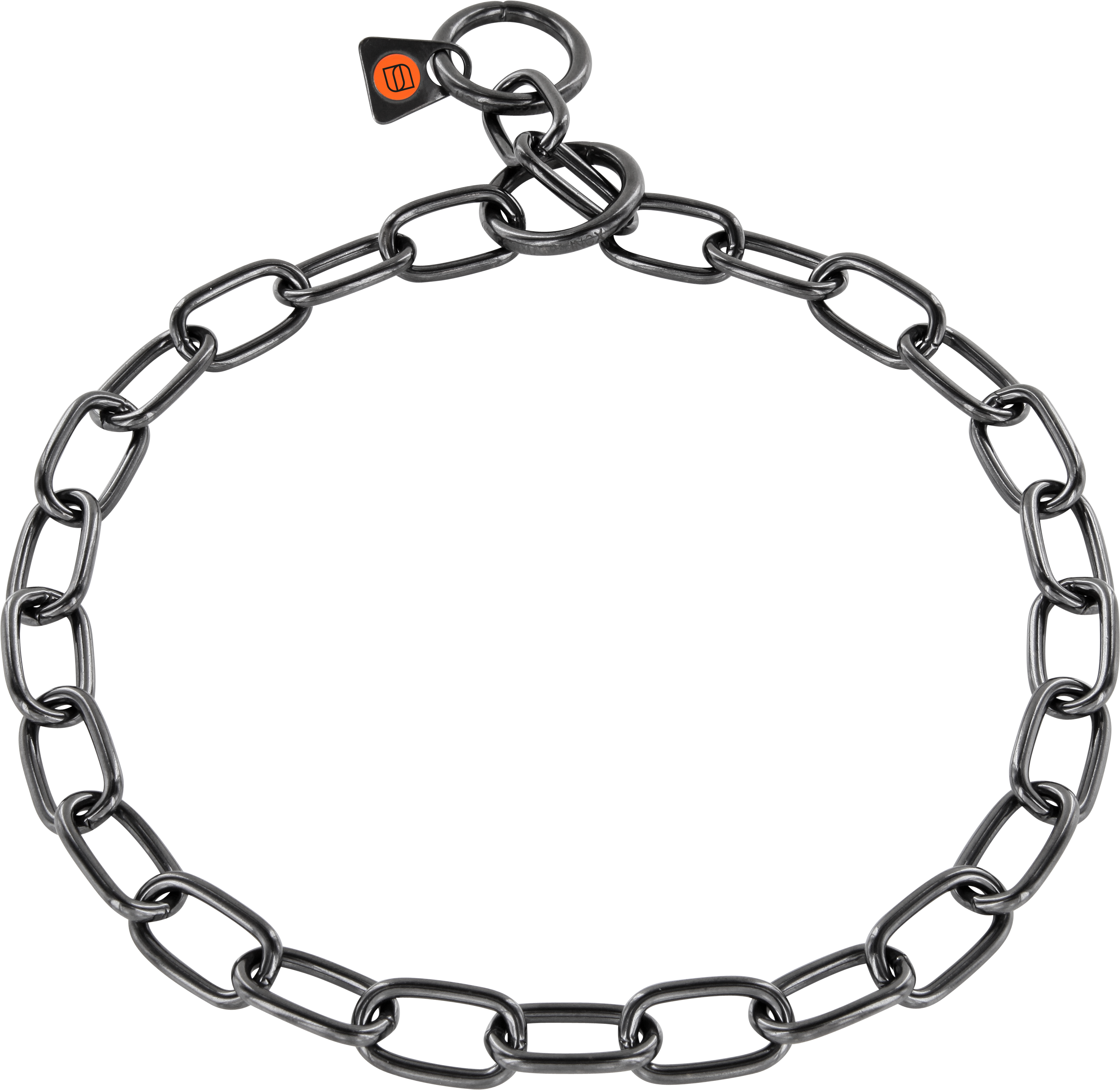 Collier, maillons longs - Acier inoxydable noir, 4 mm