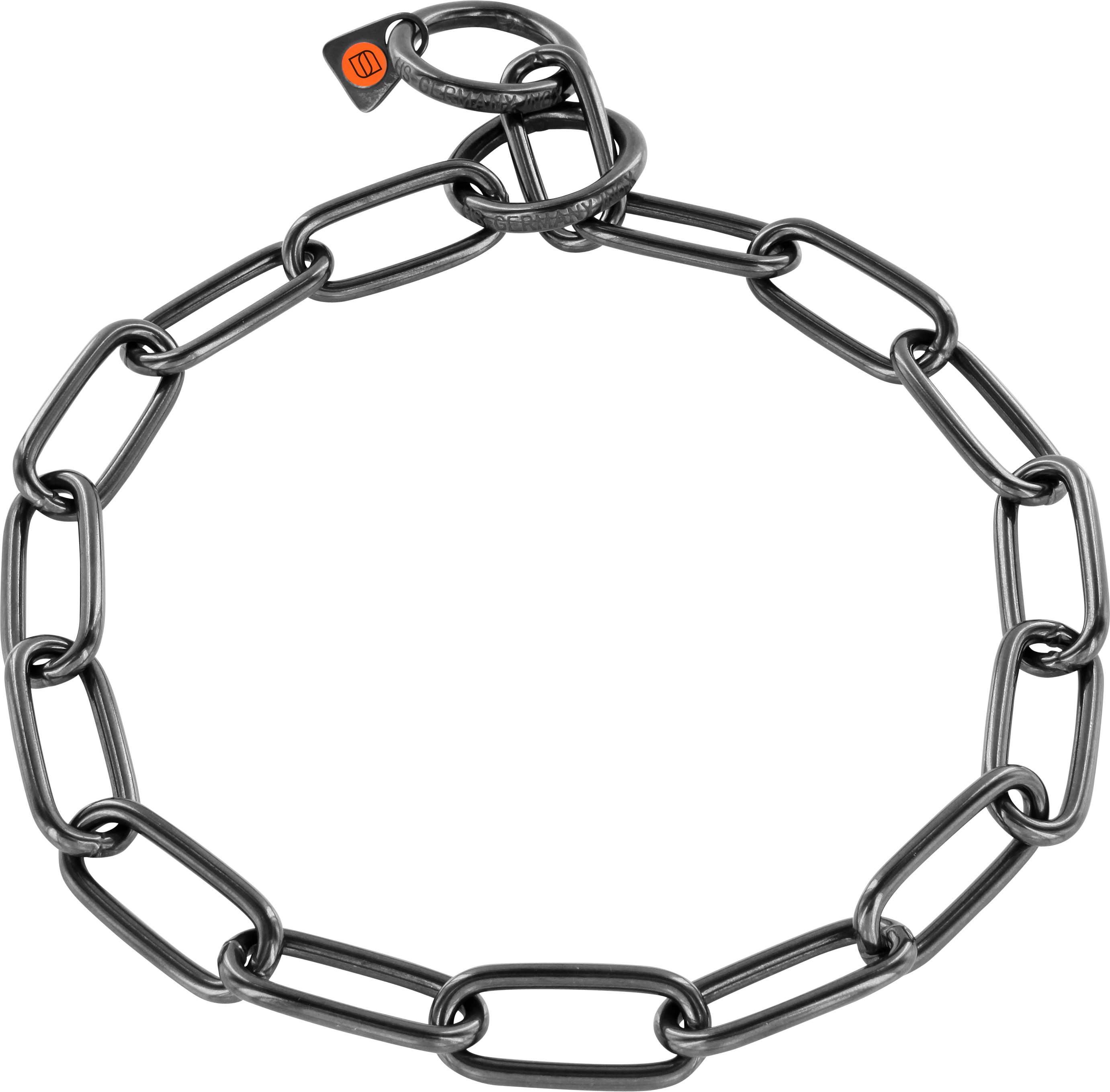 Halskette, langgliedrig - Edelstahl rostfrei schwarz, 4 mm