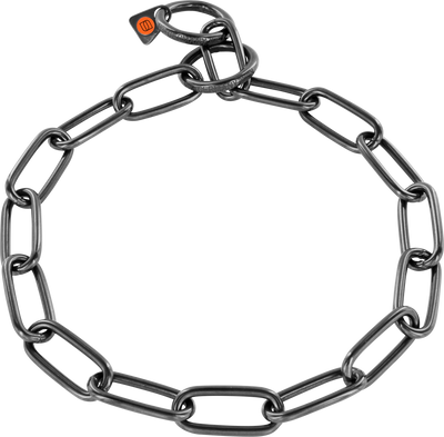 Halskette, langgliedrig - Edelstahl rostfrei schwarz, 4 mm