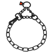 verstellbares Kettenhalsband mit Zugbegrenzng Edelstahl schwarz