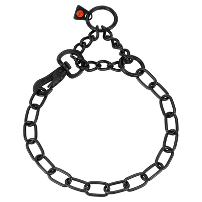 Halskette, verstellbar - mit SPRENGER-Haken - Edelstahl rostfrei schwarz, 3 mm