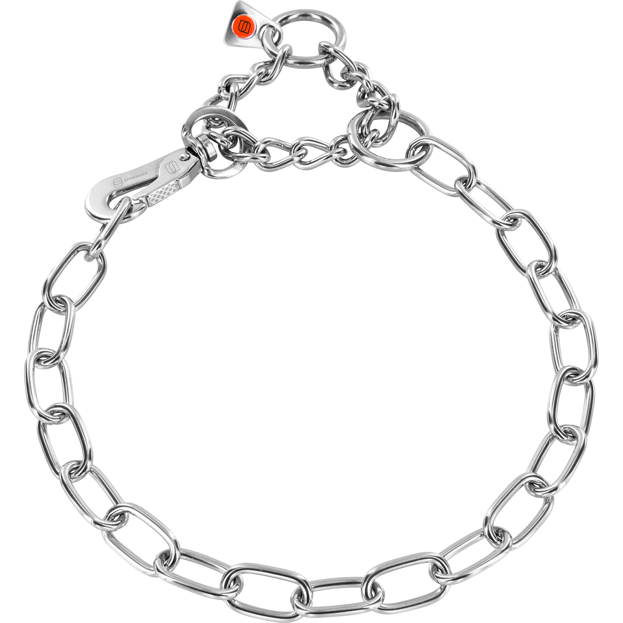 Collana, regolabile - con Moschettone - Acciaio inox, 3 mm