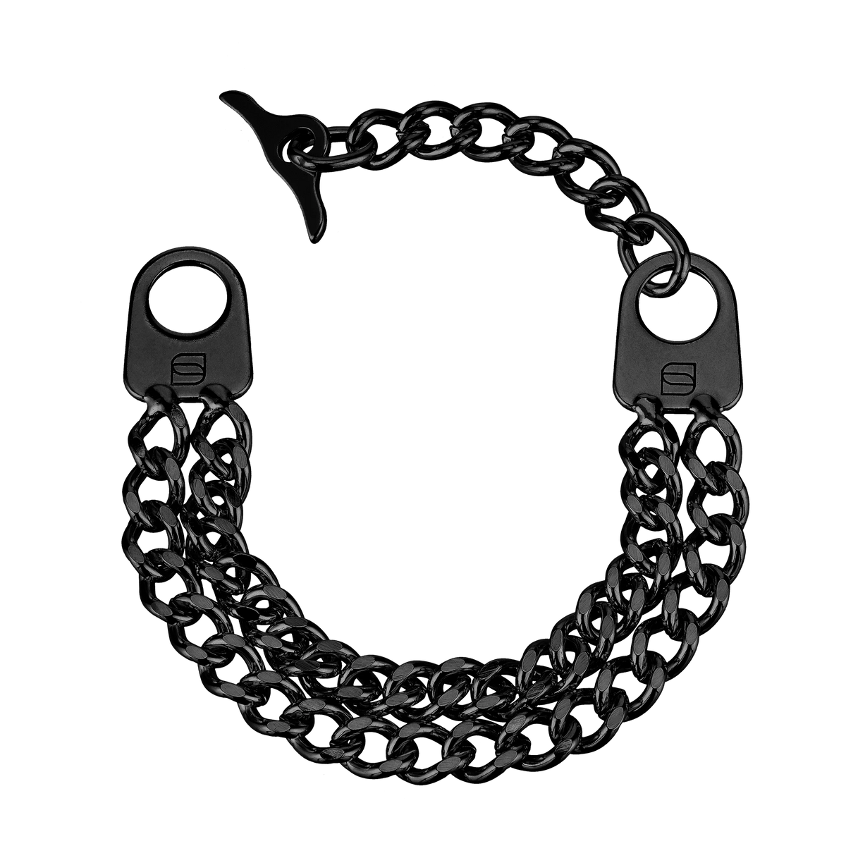 Armband 2-reihig Edelstahl schwarz mit Diamond Like Carbon Oberfläche