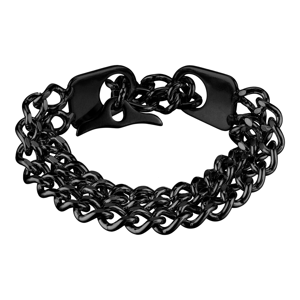 Innenansicht Armband 2-reihig Edelstahl schwarz mit Diamond Like Carbon Oberfläche