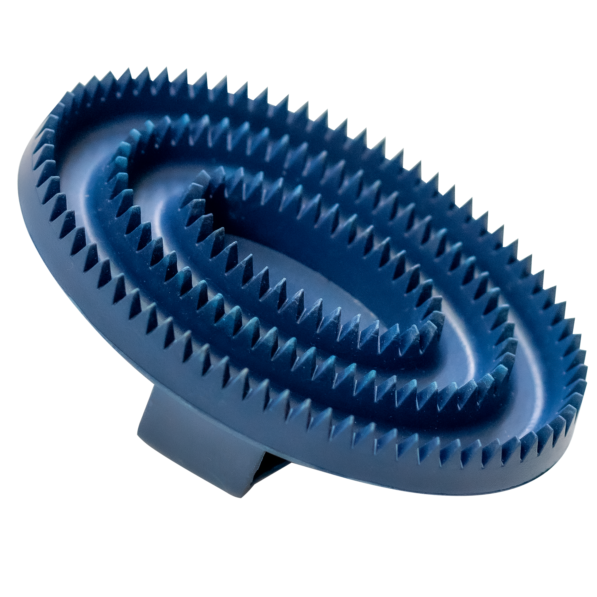 Striegel, oval  aus Gummi, blau