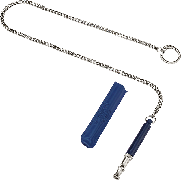 Soundless Training Whistle with plastic cover, sleeve & chain