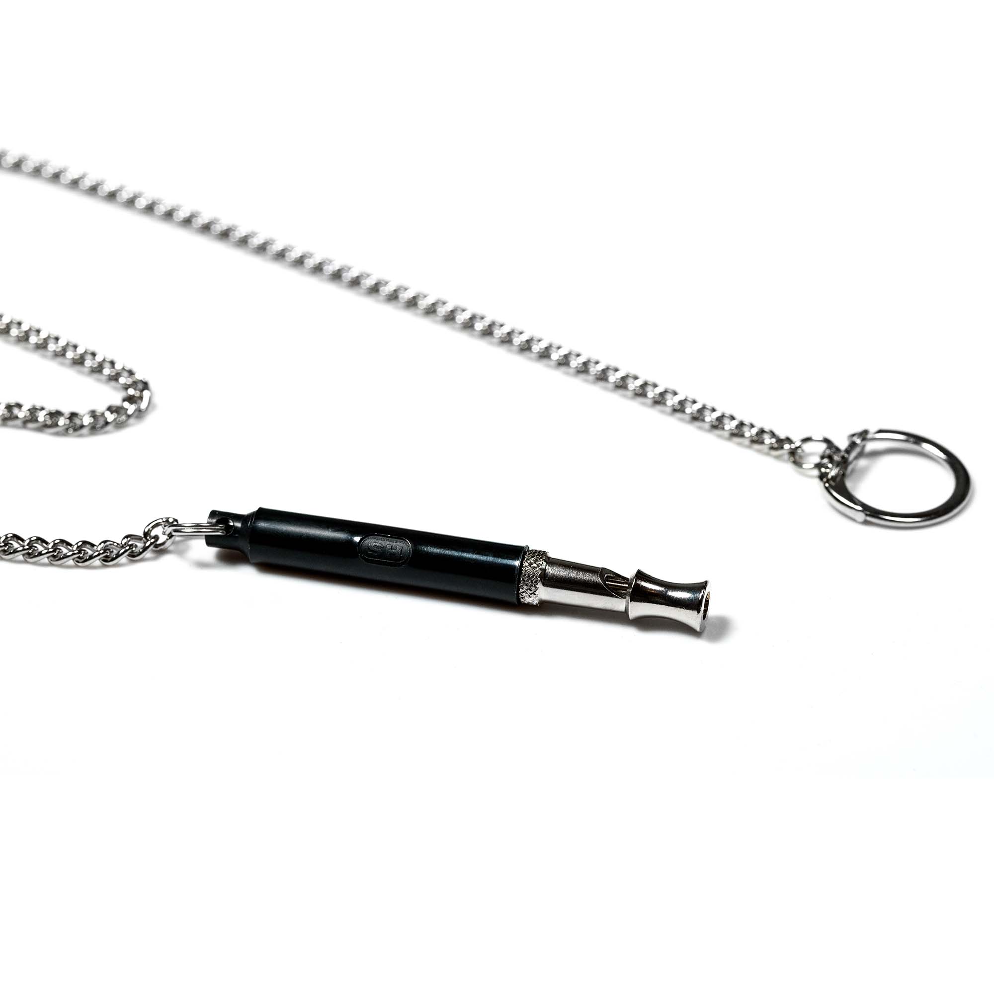 Soundless Training Whistle with plastic cover, sleeve & chain