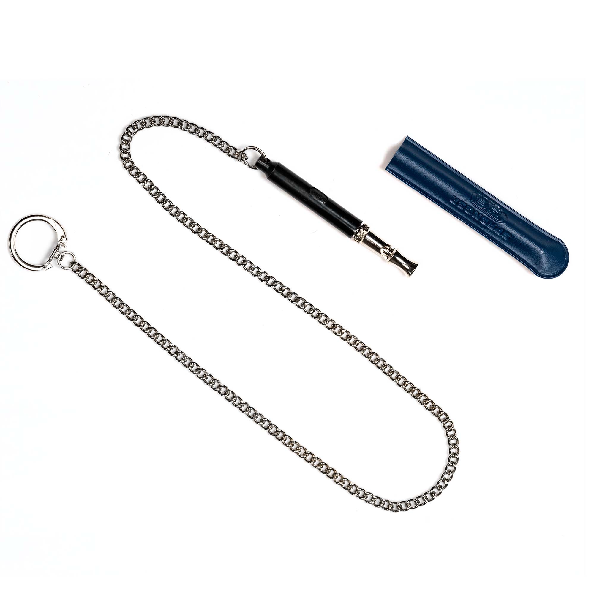 Soundless Training Whistle with plastic cover, sleeve & chain