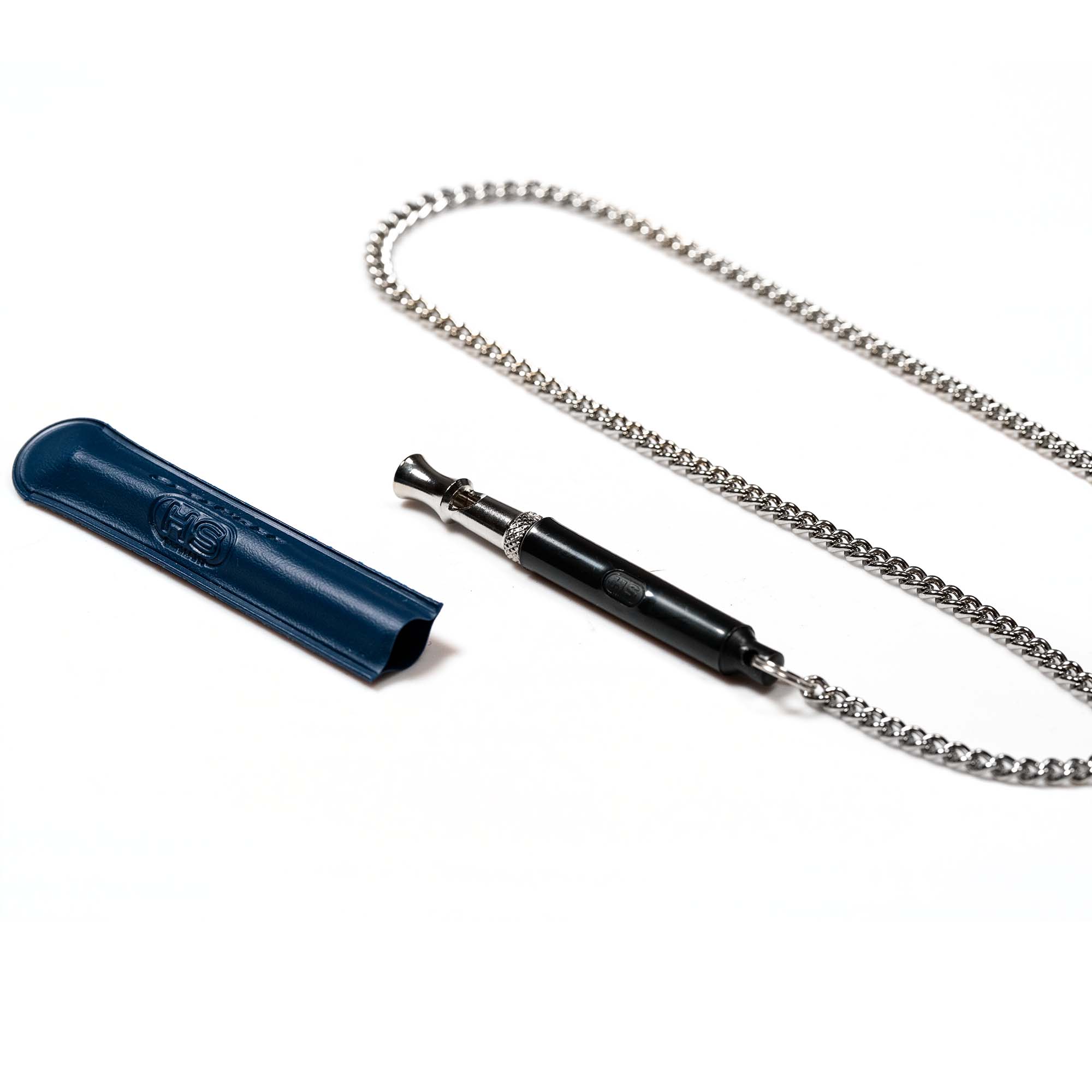 Soundless Training Whistle with plastic cover, sleeve & chain