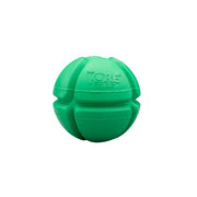 grüner Hundepielball aus Naturkautschuk mit Rillen 