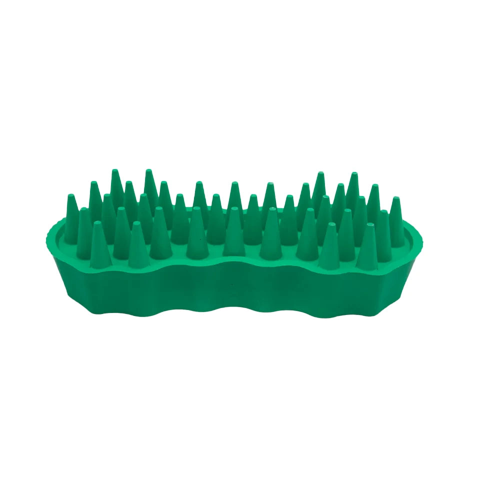 grüne Hundebürste aus Naturkautschuk