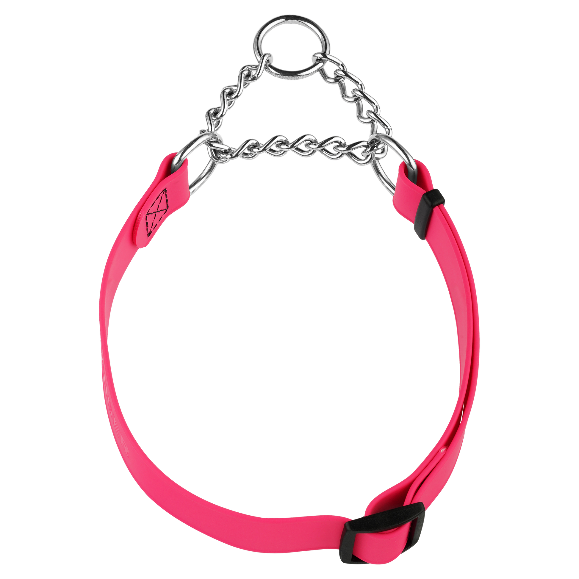 Biothane Adjustable Halsband mit Durchzugskette pink