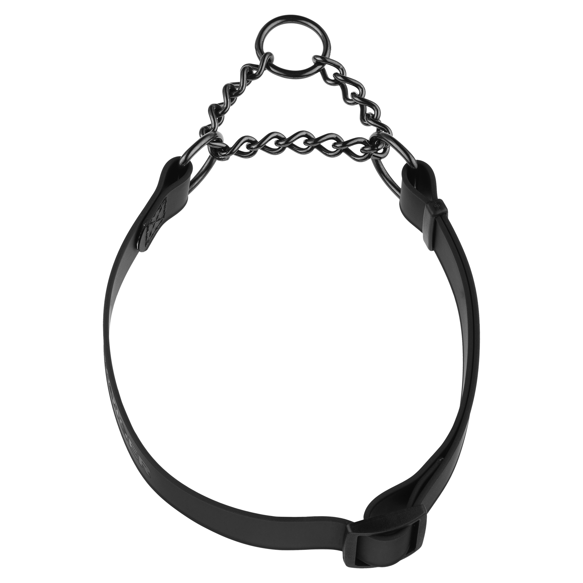 Biothane Adjustable Halsband mit Durchzugskette schwarz